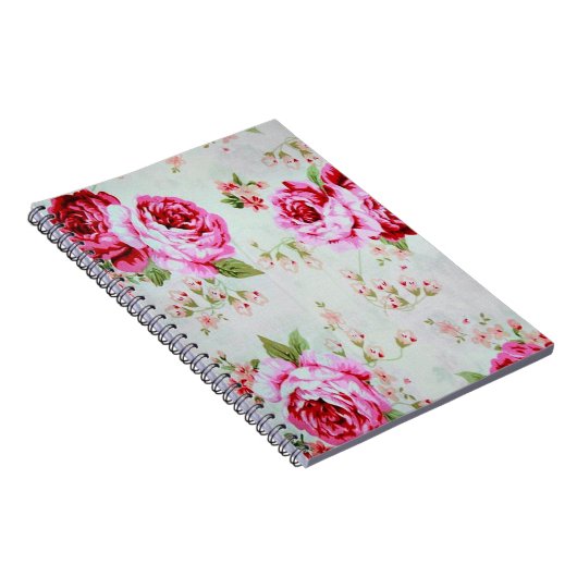  Roze Roze bloemkoraal Notitieboek (Rechterzijde)