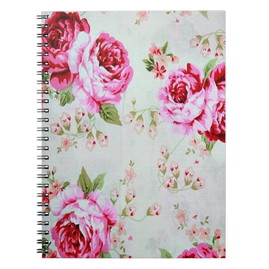 Roze Roze bloemkoraal Notitieboek (Voorkant)