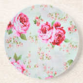  Roze Roze bloemkoraal Zandsteen Onderzetter (Voorkant)