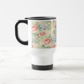 roze roze bloemmonogram blokpatroon reisbeker (Links)