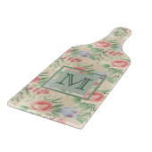  roze roze bloemmonogram blokpatroon snijplank (Hoek)