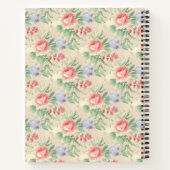  roze roze bloempatroon gepersonaliseerd notitieboek (Achterkant)