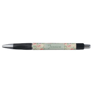 roze roze bloempatroon gepersonaliseerd pen