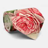 roze roze bloempatroon stropdas (Opgerold)