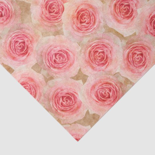  roze roze bloempatroon tissuepapier (Detail)