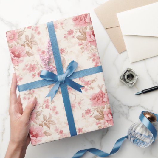 Roze roze bloesems cadeaupapier (Geschenken)
