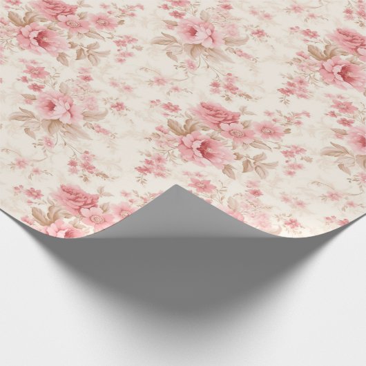 Roze roze bloesems cadeaupapier (Hoek)
