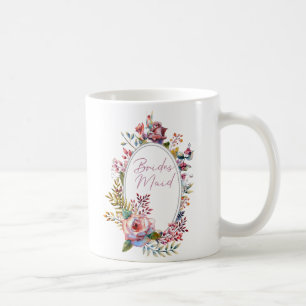 Roze Roze Blush Floral Bridesmaid Coffee Mok
