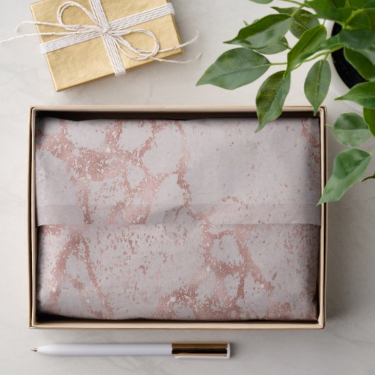 Roze Roze Blush Glitter Marble Modern Tissuepapier (Geschenk)