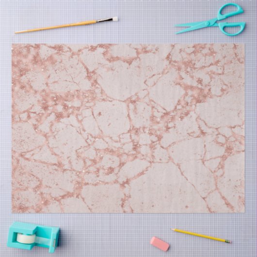 Roze Roze Blush Glitter Marble Modern Tissuepapier (Craft)