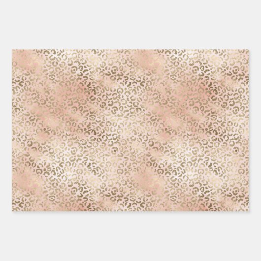 Roze Roze Blush Gold Zebra print Inpakpapier Vel (Voorkant 2)