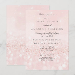 Roze Roze Blush pastel Glitter Vrijgezellenfeest Kaart