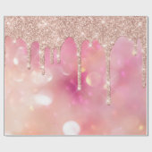 Roze Roze Blush Vonkastjes Glitter Bridal Cadeaupapier (Vlak)