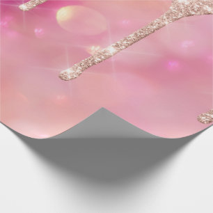 Roze Roze Blush Vonkastjes Glitter Bridal Cadeaupapier