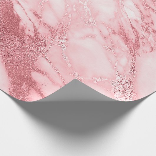 Roze Roze Blush White marble Molten Pastel VIP Cadeaupapier (Hoek)