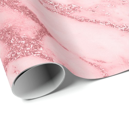 Roze Roze Blush White marble Molten Pastel VIP Cadeaupapier (Rol Hoek)