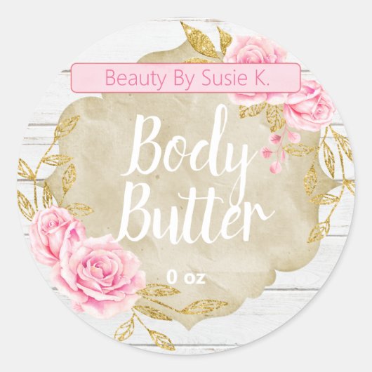 Roze Roze Body Butter Labels (Voorkant)