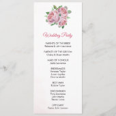 Roze Roze Boeket Trouwceremonie Programmakaart (Achterkant)