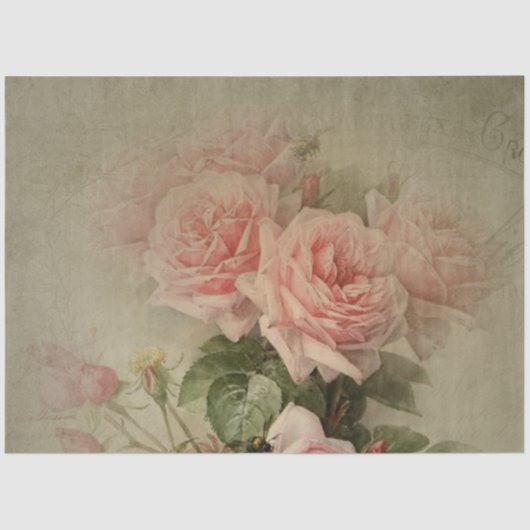  roze roze boomkorren met snijbiet ontleent aan on tissuepapier (Voorkant)