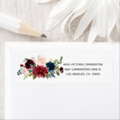 Roze Roze Bordeaux Bloem Elegant Prachtige Trouw  Etiket (Insitu)