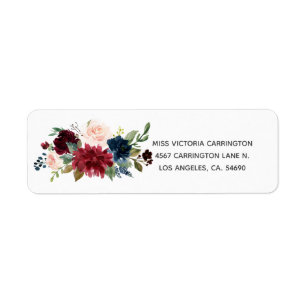 Roze Roze Bordeaux Bloem Elegant Prachtige Trouw  Etiket