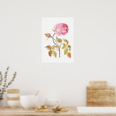  roze roze botanische afdrukken poster (Keuken)