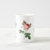 Roze roze  botanische illustratie porselein kop (Voorkant)