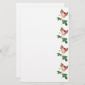 Roze roze  botanische illustratiegrens briefpapier (Voorkant / Achterkant)