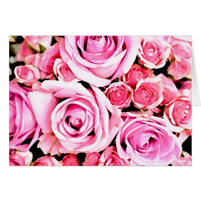 Roze roze bouquet (Voorkant Horizontaal)