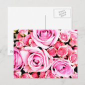 Roze roze bouquet briefkaart (Voorkant / Achterkant)