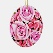 Roze roze bouquet keramisch ornament (Rechts)