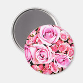 Roze roze bouquet magneet (Voorkant / Achterkant)