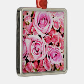 Roze roze bouquet metalen ornament (Rechts)