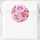Roze roze bouquet ronde sticker (Tas)