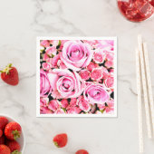 Roze roze bouquet servetten (Insitu)