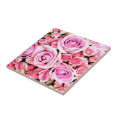 Roze roze bouquet tegeltje (Zijkant)