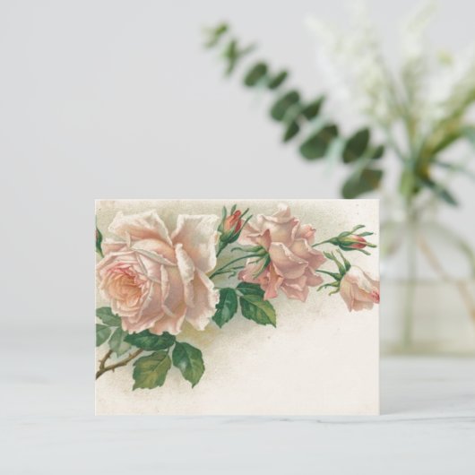  Roze Roze Briefkaart (Staand voorkant)