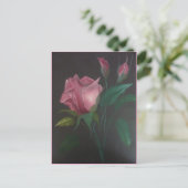 Roze roze Briefkaart Buds (Staand voorkant)
