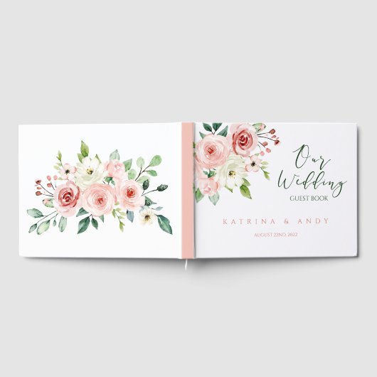 Roze roze bruidbruistoets gastenboek (Volledig)