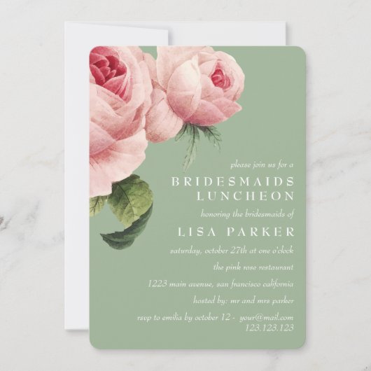 roze roze bruidsschat kaart (Voorkant)