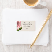 Roze Roze Bruiloft Adres Label (Insitu)