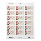 Roze Roze Bruiloft Adres Label (Full Sheet)