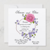 Roze Roze Bruiloft Dank u kaart (Achterkant)