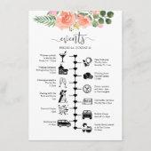 Roze Roze Bruiloft Gast Route Geïllustreerd Advieskaart (Voorkant)