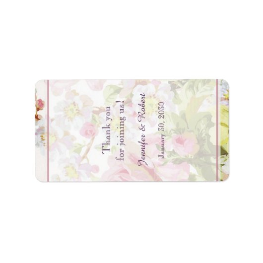 Roze Roze Bruiloft Lip Balm Label (Voorkant)