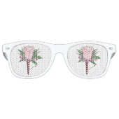 Roze roze bruiloft Prom Boutonniere Flower Shades Retro Zonnebril (Voorkant)
