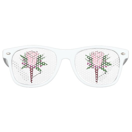 Roze roze bruiloft Prom Boutonniere Flower Shades Retro Zonnebril (Voorkant)