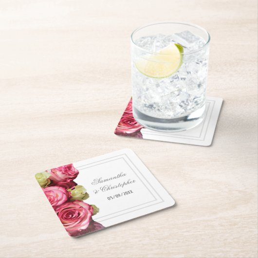 Roze roze bruinbruin kartonnen onderzetters (Insitu)