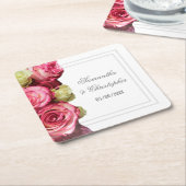 Roze roze bruinbruin kartonnen onderzetters (Schuin)