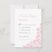  roze roze bruine bruiloft RSVP kaartje (Voorkant)